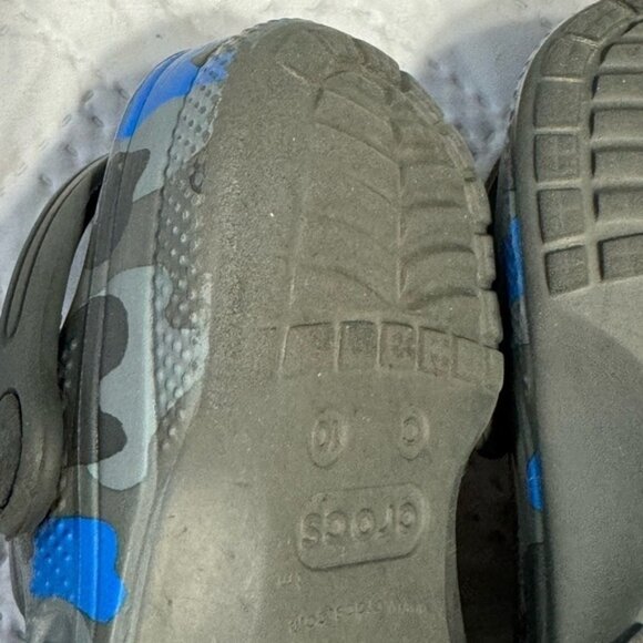 Crocs Iconic Comfort Size 10C Preschooler Child Camo Grey Blue Sandals - Picture 5 of 9